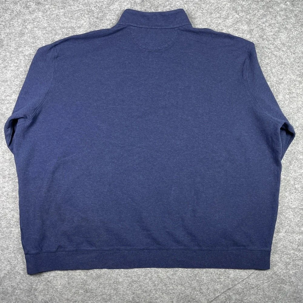 Polo Ralph Lauren Pullover Mens 5XB Navy Rayon Blend Quarter Zip Sweatshirt NEW
